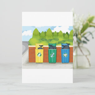 Recycelnd Bins Mülleimer Einladung