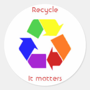 recycelnd Dinge Runder Aufkleber