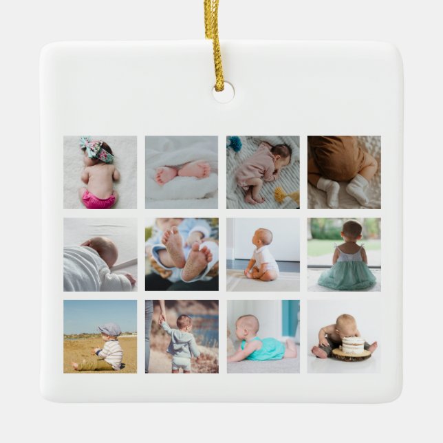 Recycelnd Garbage Truck Baby Boy 1. Jahr Fotos Keramikornament (Vorderseite)