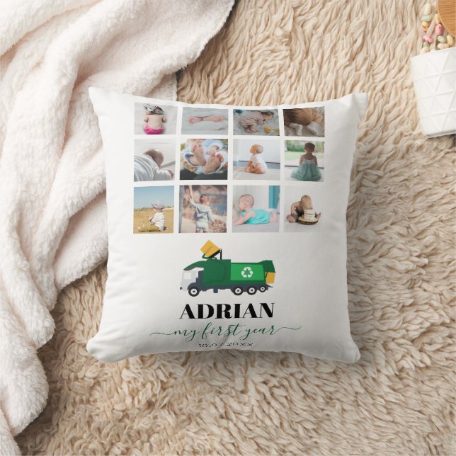 Recycelnd Garbage Truck Baby Boy 1. Jahr Fotos Kissen (Decke)
