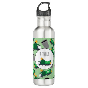 Recycelnd Garbage Truck Muster Boys Name Edelstahlflasche