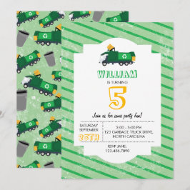 Recycelnd Garbage Truck Muster Geburtstag Einladung