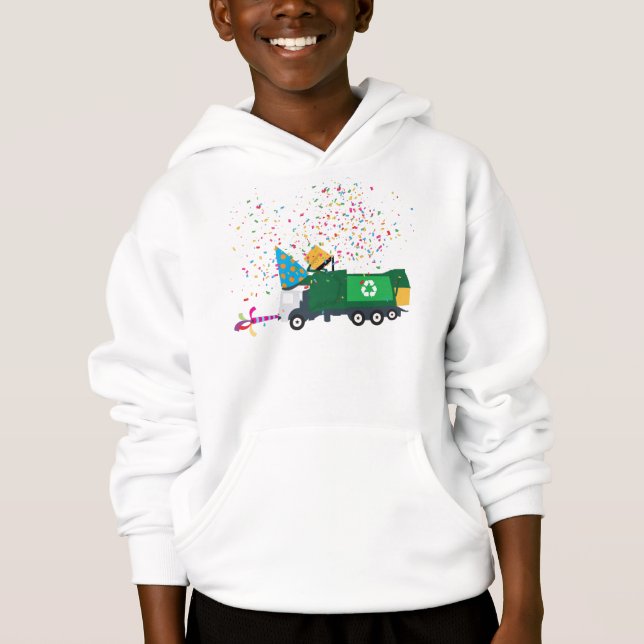 Recycelnd Garbage Truck Party Hoodie (Vorderseite)