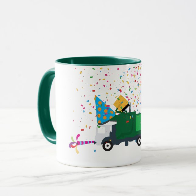 Recycelnd Garbage Truck Party Tasse (Vorderseite Links)