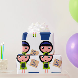 Recycelnd Girl-Pappe Geschenkpapier