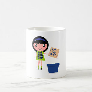Recycelnd Girl-Pappe Kaffeetasse