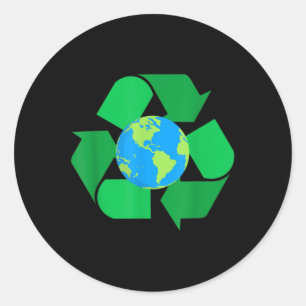 Recycelnd Klimaschutz-Umwelt auf der Erde Runder Aufkleber