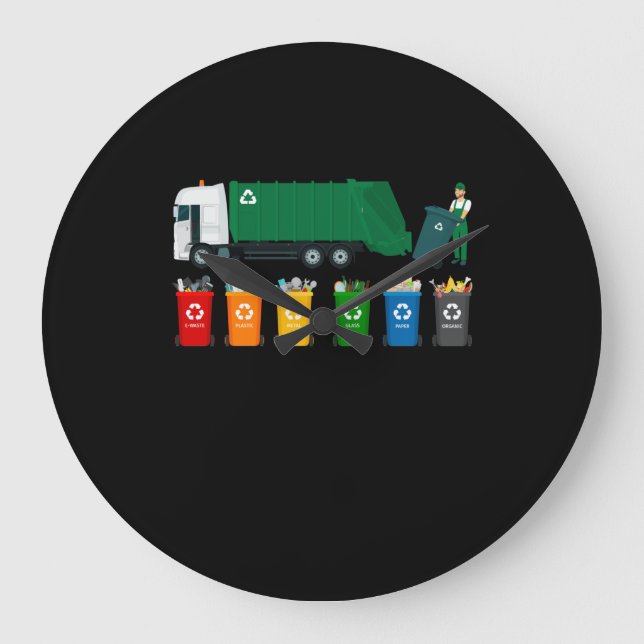 Recycelnd LKW Große Wanduhr (Vorderseite)