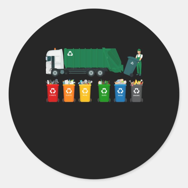 Recycelnd LKW Runder Aufkleber (Vorderseite)