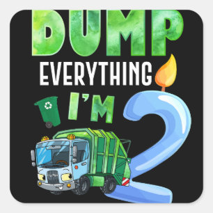 Recycelnd Müll 2 Jahre Altlasten 2. Quadratischer Aufkleber