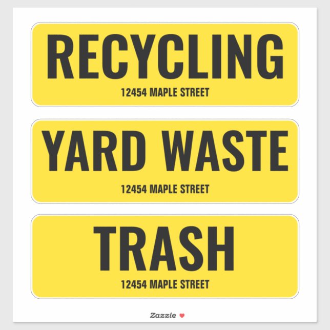 Recycelnd Müllhalde kann mit Adresse Aufkleber (Blatt)