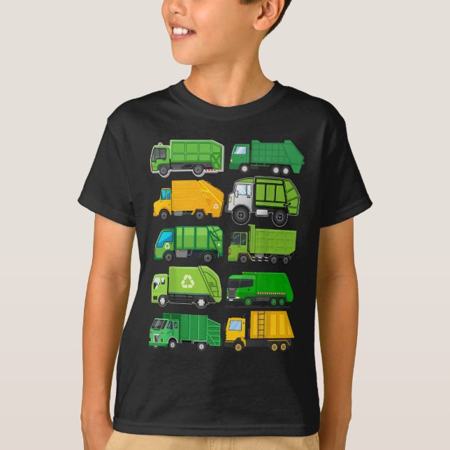 Recycelnd Mülltransporter Kindergeburtstag Geschen T-Shirt (Vorderseite)