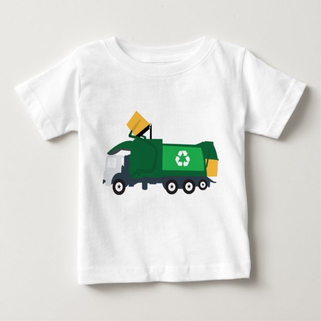 Recycelnd Müllwagen Baby T-shirt (Vorderseite)