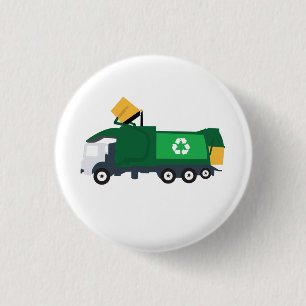 Recycelnd Müllwagen Button