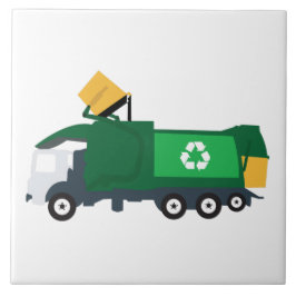 Recycelnd Müllwagen Fliese