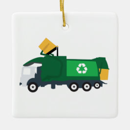 Recycelnd Müllwagen Keramikornament