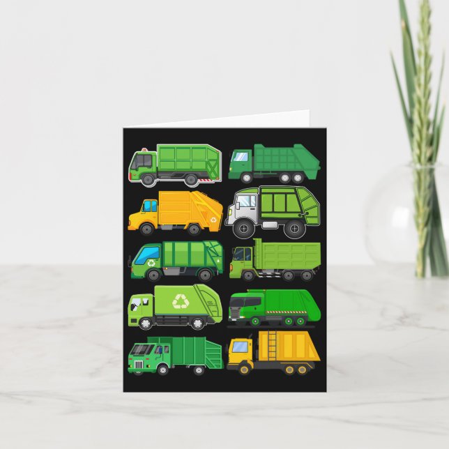 Recycelnd Müllwagen Kindergeburtstag Geschenke Ea Karte (Vorderseite)