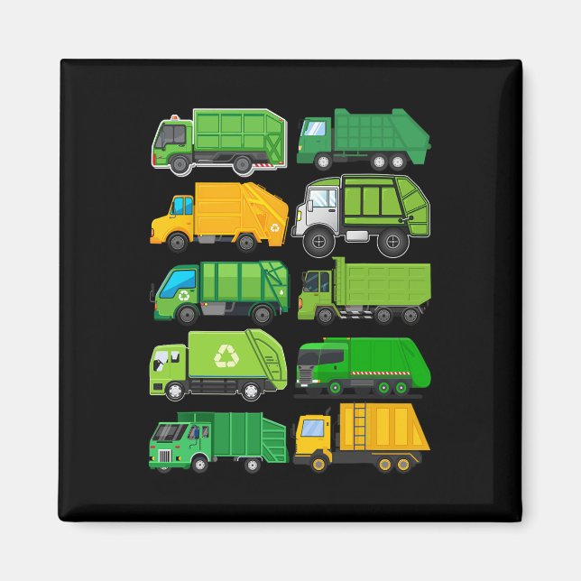 Recycelnd Müllwagen Kindergeburtstag Geschenke Ea Magnet (Vorne)