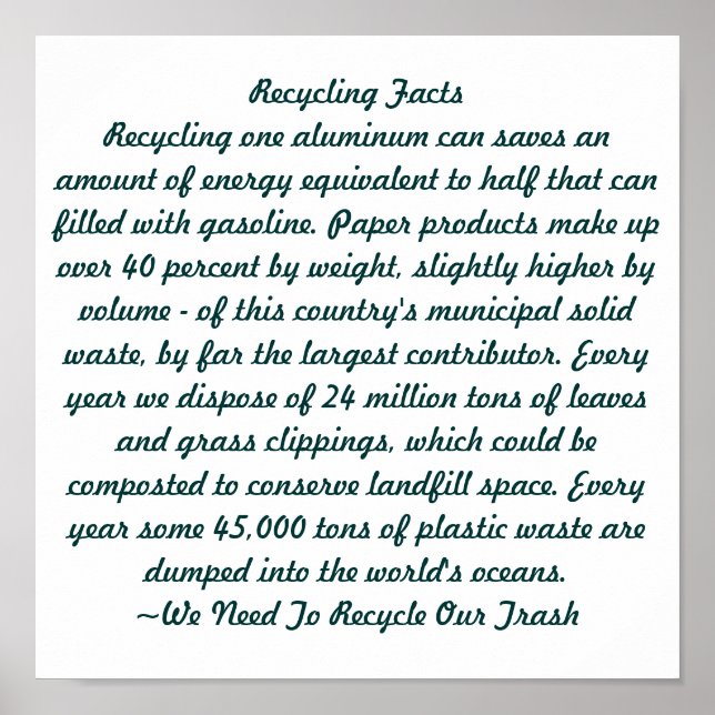 Recycelnd Poster (Vorne)