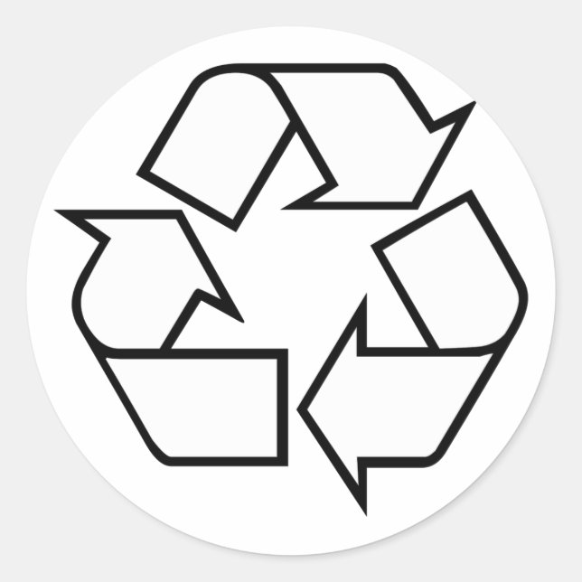Recycelnd Runder Aufkleber (Vorderseite)