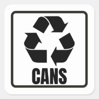 Recycelnd Schild, schwarze Dosen