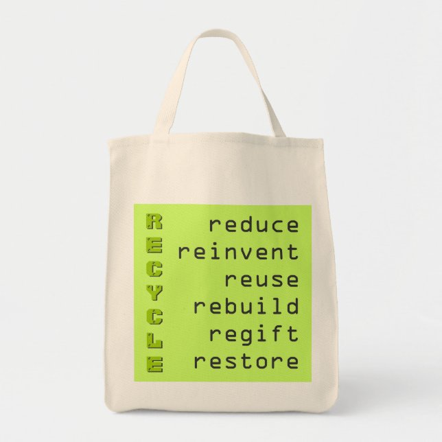 Recycelnd Sensibilisierung Wiederverwendbare Leben Tragetasche (Vorne)