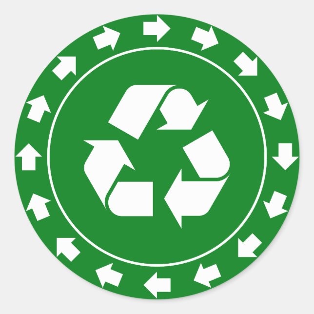 Recycelnd Signaturaufkleber Runder Aufkleber (Vorderseite)