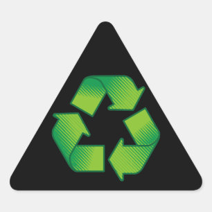 Recycelnd Symbol Dreieckiger Aufkleber