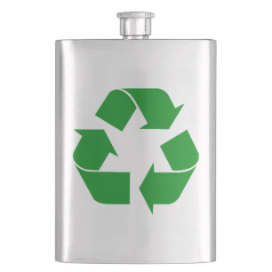 Recycelnd Symbol - grün Flachmann