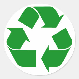 Recycelnd Symbol - grün Runder Aufkleber
