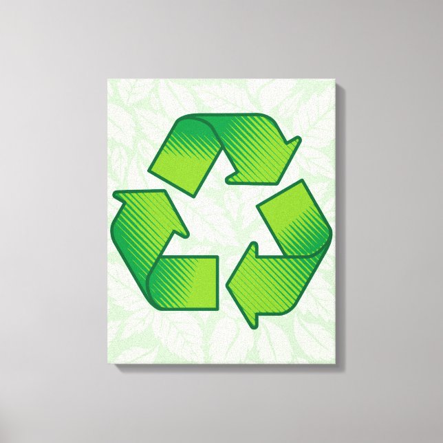 Recycelnd Symbol Leinwanddruck (Vorderseite)