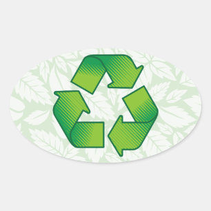 Recycelnd Symbol Ovaler Aufkleber