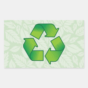 Recycelnd Symbol Rechteckiger Aufkleber
