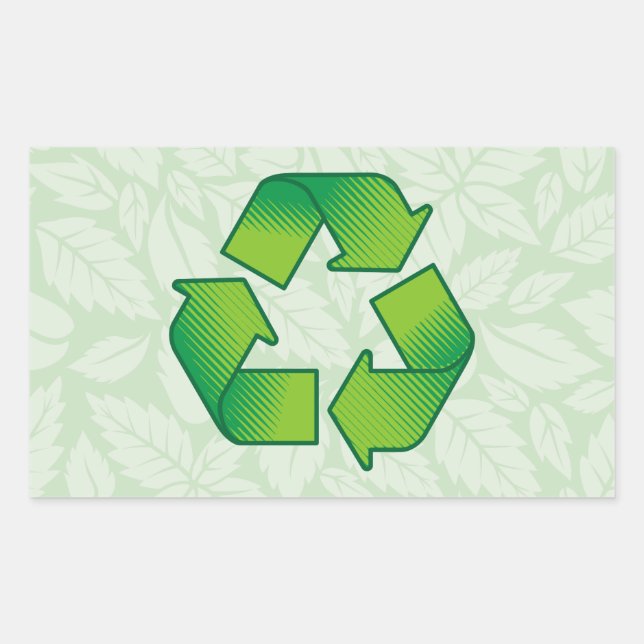 Recycelnd Symbol Rechteckiger Aufkleber (Vorderseite)