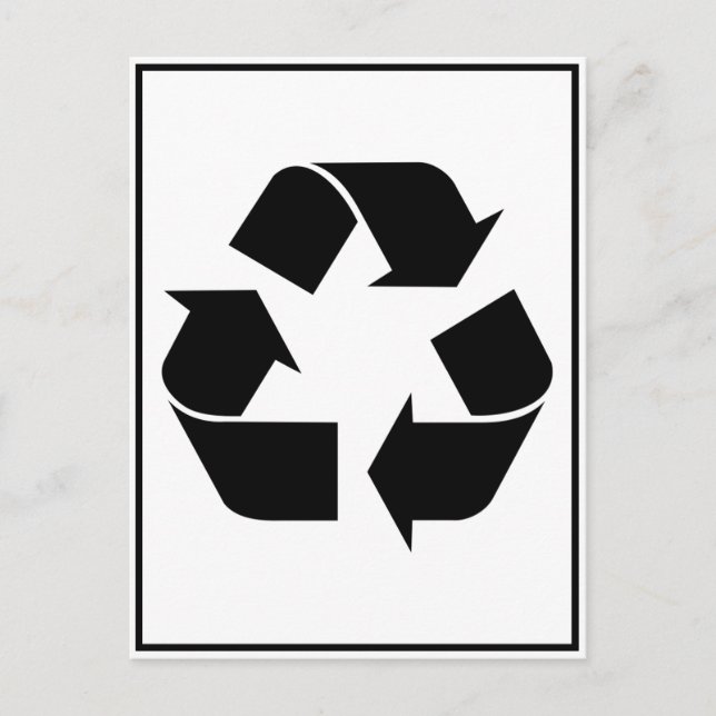 Recycelnd Symbol - Schwarz Postkarte (Vorderseite)