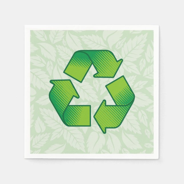Recycelnd Symbol Serviette (Vorderseite)