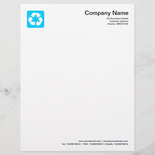 Recycelnd Symbol - Sky Blue Briefbogen (Vorderseite)