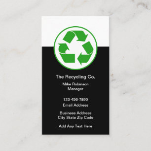 Recycelnd Symbol Theme Business Cards Visitenkarte