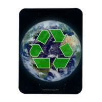 Recycelnd Symbol und Erde