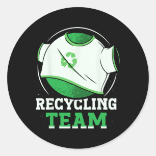 Recycelnd Team Trash Recycelte Earth Day Environme Runder Aufkleber