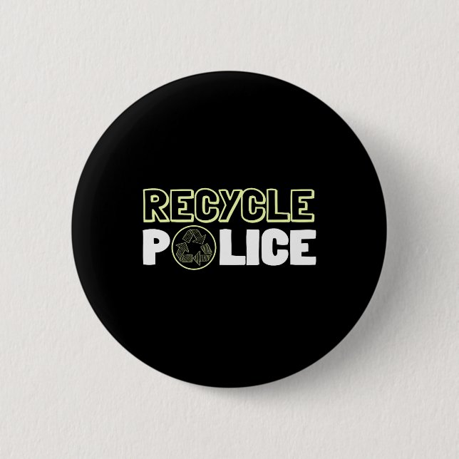 Recycelnd Umweltschützer Recycelte Police Earth Da Button (Vorderseite)