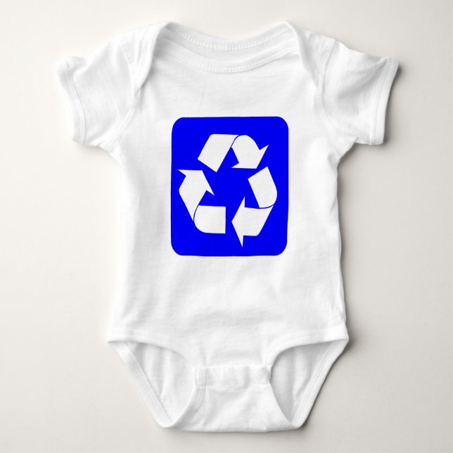Recycelnd Zeichen - Blau Baby Strampler (Vorderseite)