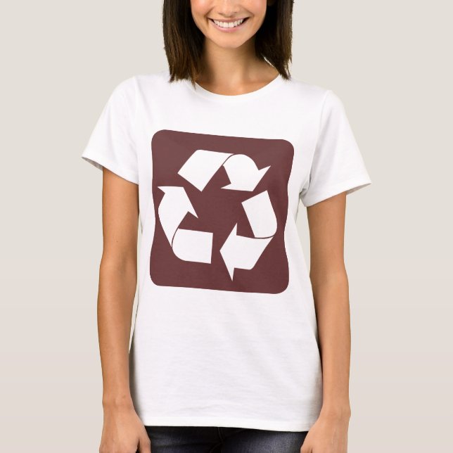 Recycelnd Zeichen - Dunkelbraun T-Shirt (Vorderseite)