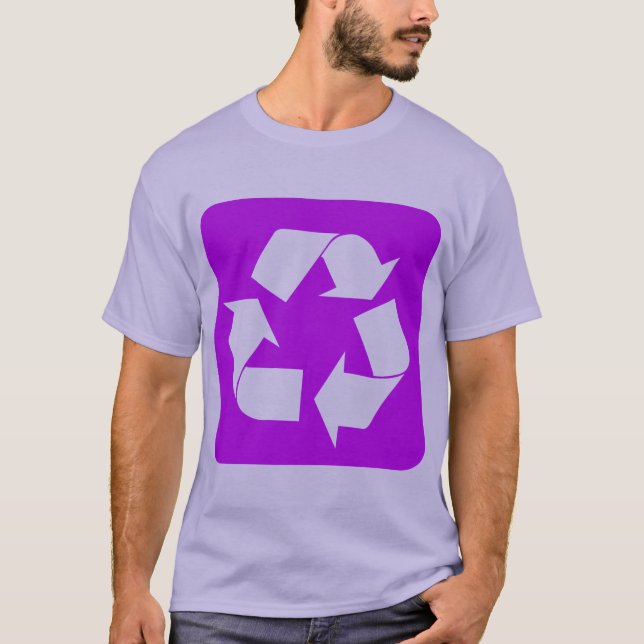 Recycelnd Zeichen - Lila T-Shirt (Vorderseite)