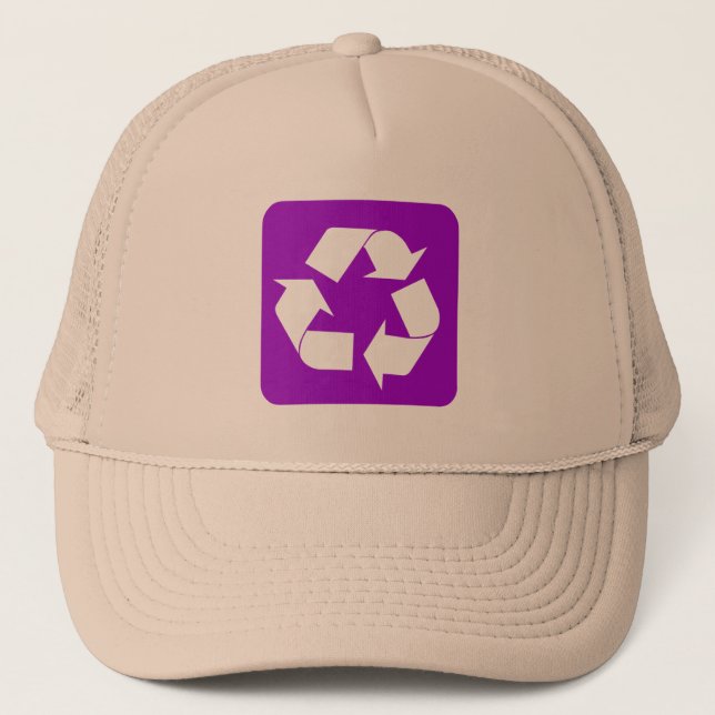 Recycelnd Zeichen - Lila Truckerkappe (Vorderseite)