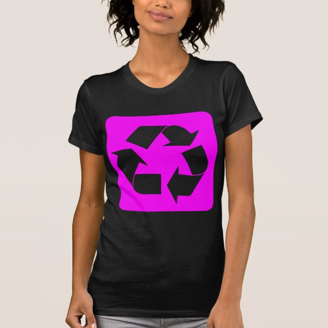 Recycelnd Zeichen - Magenta T-Shirt (Vorderseite)