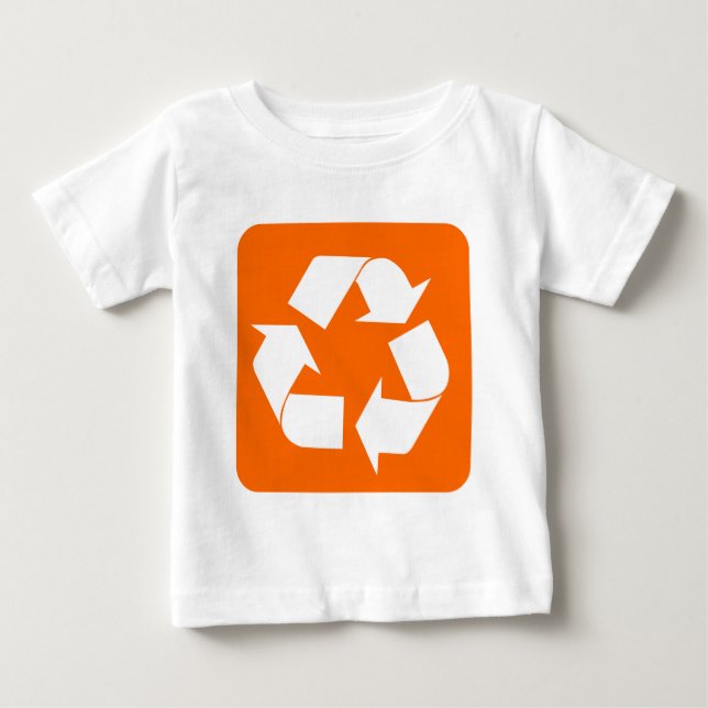 Recycelnd Zeichen - Orange Baby T-shirt (Vorderseite)
