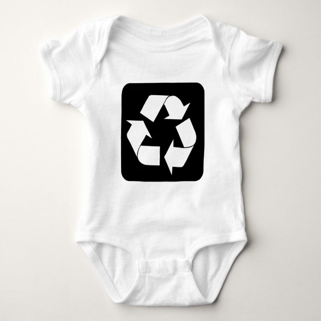 Recycelnd Zeichen - Schwarz Baby Strampler (Vorderseite)