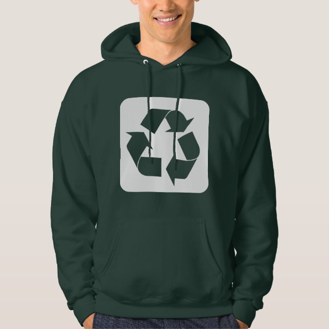 Recycelnd Zeichen - Weiß Hoodie (Vorderseite)
