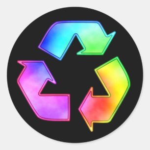 Recycelnder Symbol-Mehrfarbenaufkleber Runder Aufkleber